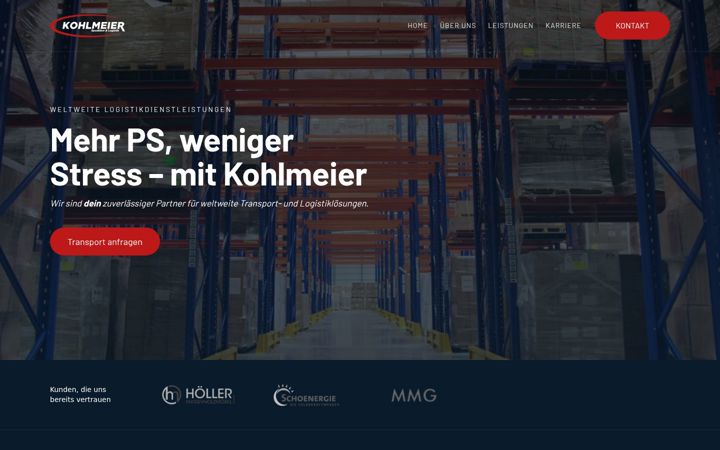 Screenshot of kohlmeier-spedition.de