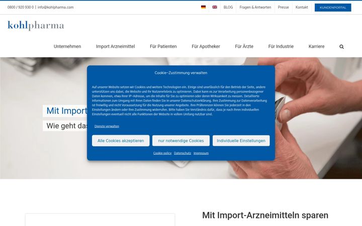 Screenshot of kohlpharma.com