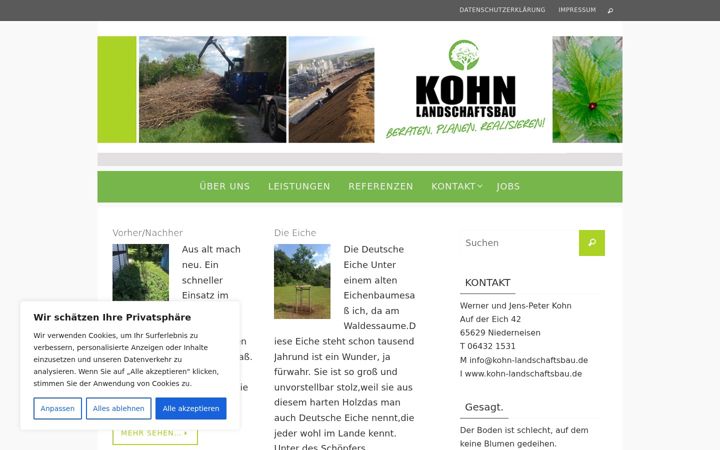 Screenshot of kohn-landschaftsbau.de