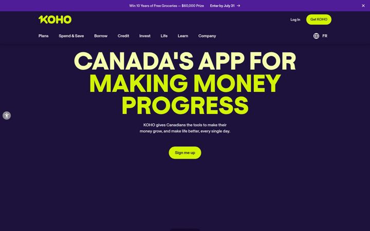 Screenshot of koho.ca