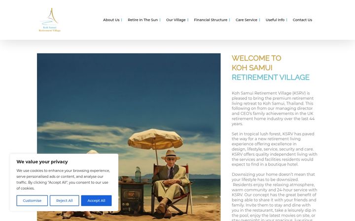 Screenshot of kohsamuiretirementvillage.com