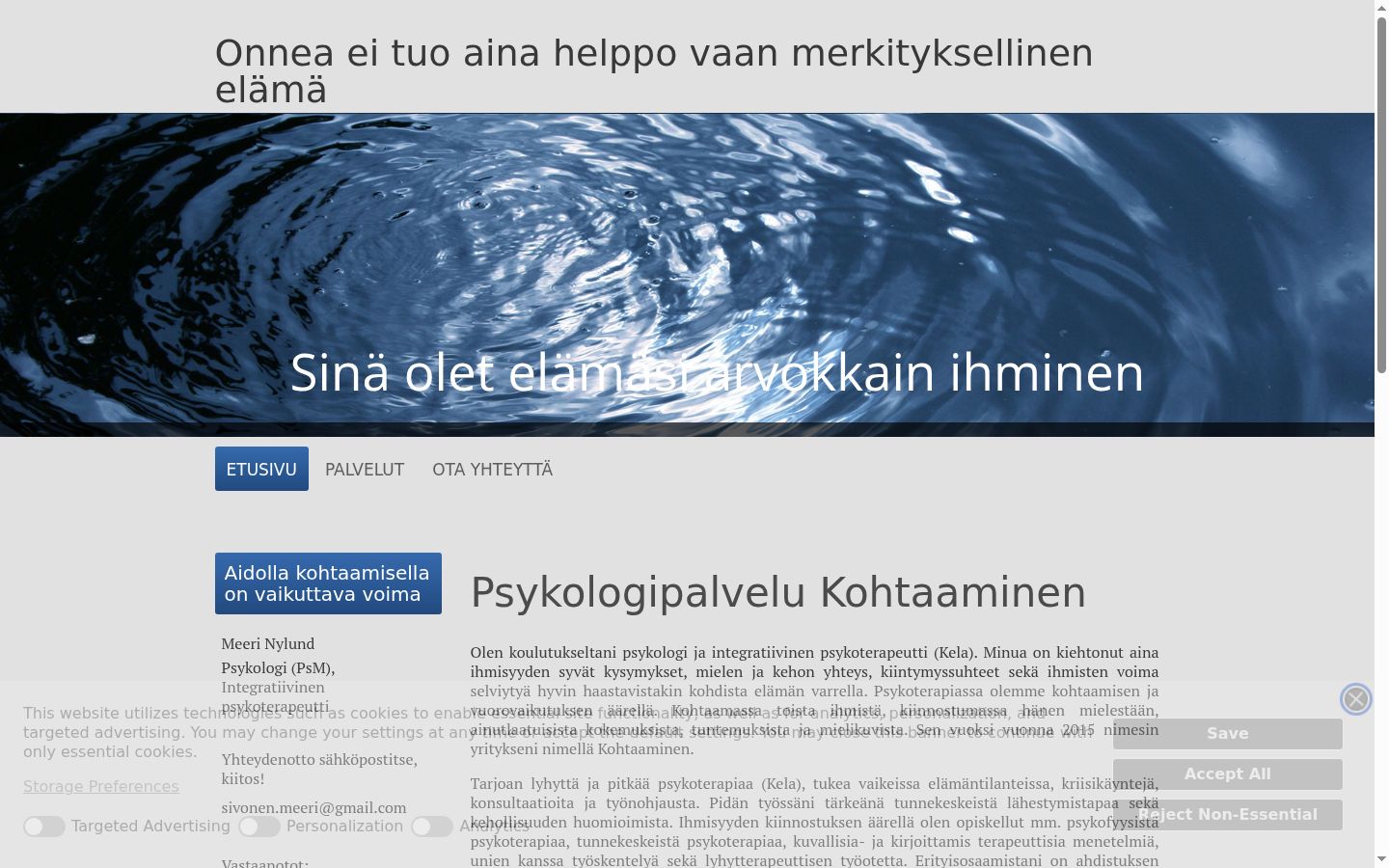 Captura de pantalla del banner de consentimiento mostrado antes de cualquier interacción