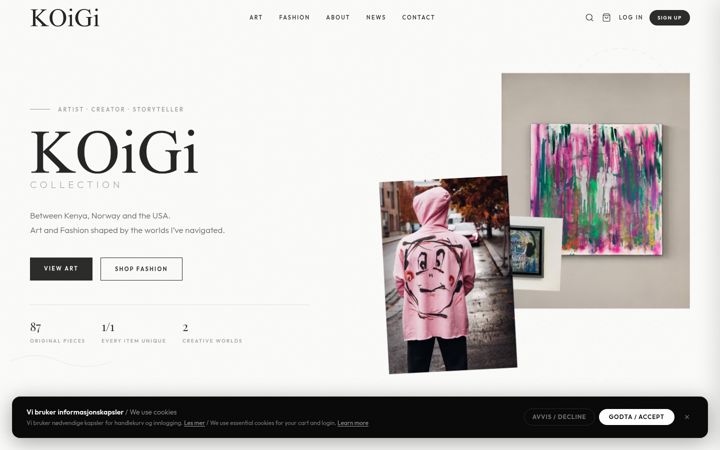 Screenshot of koigicollection.com