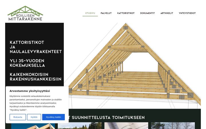Screenshot of koillisenmittarakenne.fi