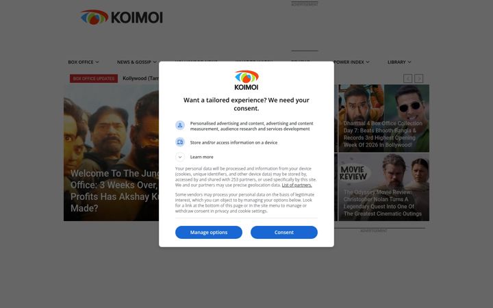 Screenshot von koimoi.com