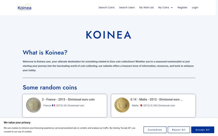 Screenshot of koinea.com