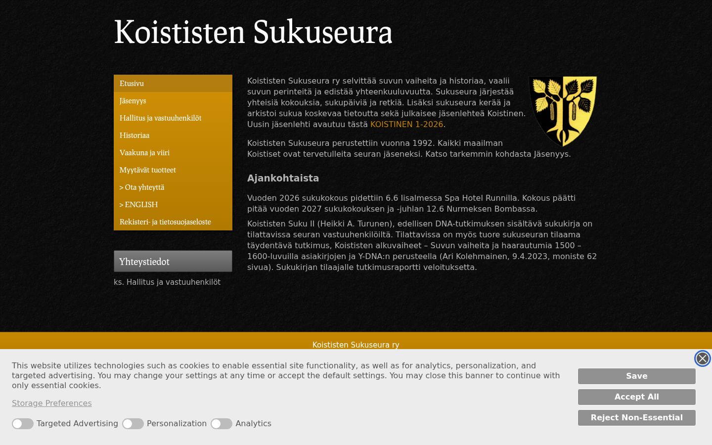 Screenshot del banner di consenso mostrato prima di qualsiasi interazione