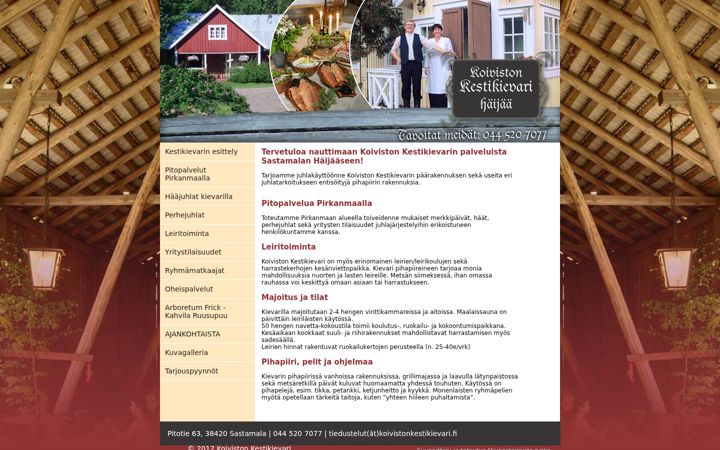Screenshot of koivistonkestikievari.fi