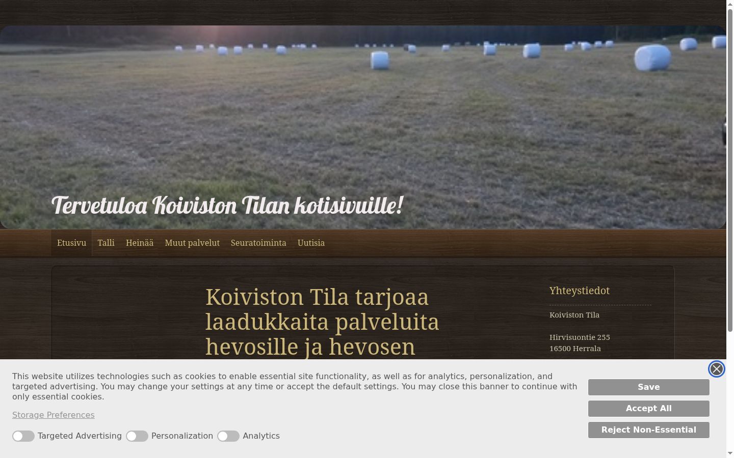 Screenshot des Einwilligungsbanners vor jeglicher Interaktion