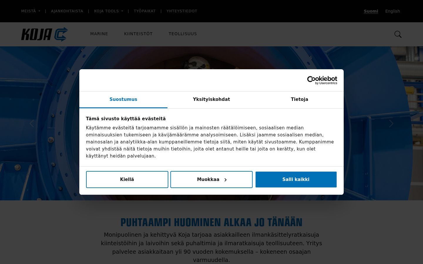 Képernyőkép a bármilyen interakció előtt megjelenő hozzájárulási bannerről