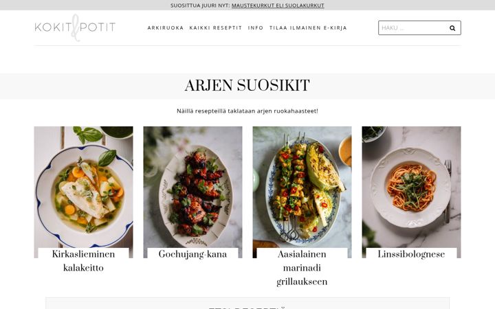 Screenshot of kokitjapotit.fi