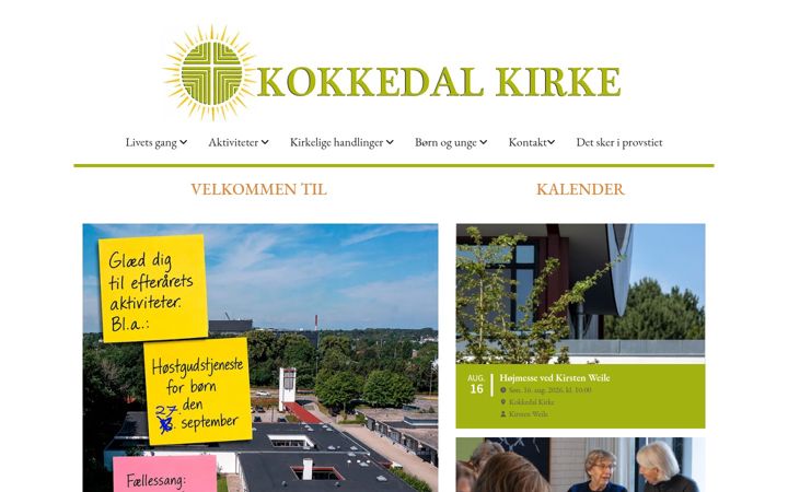 Screenshot of kokkedalkirke.dk