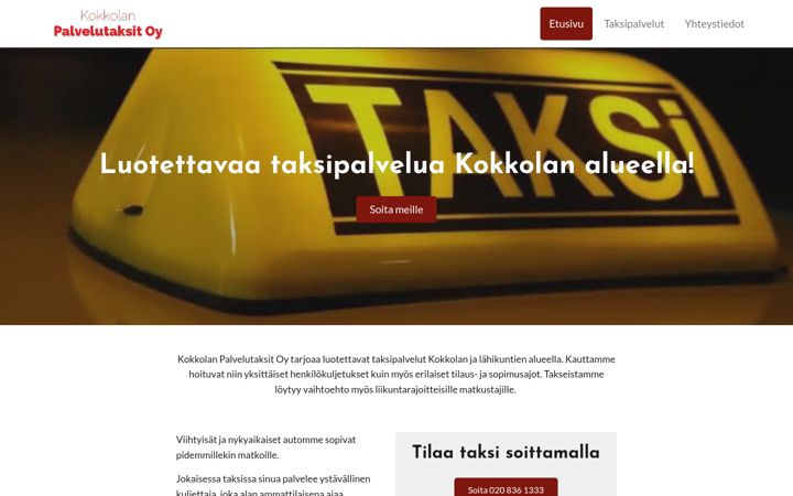 Screenshot di kokkolanpalvelutaksit.com