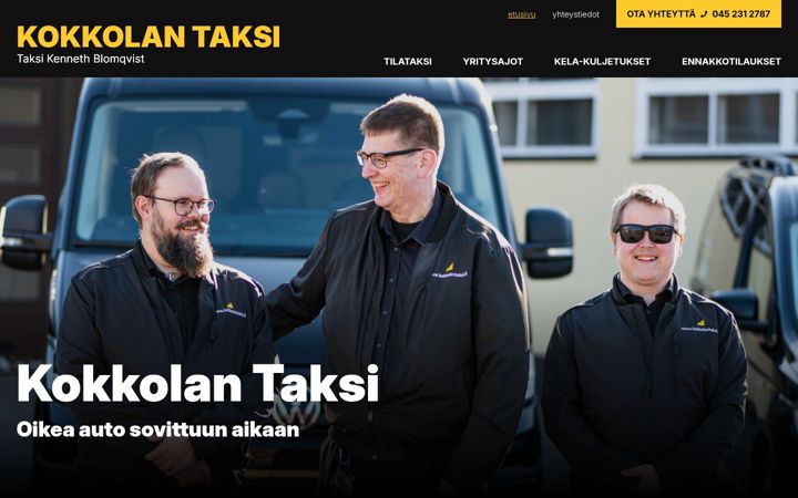 Screenshot of kokkolantaksi.fi