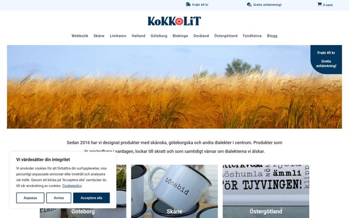 Screenshot of kokkolit.se