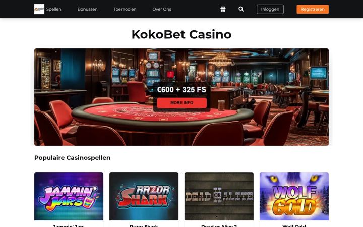 Captură de ecran a koko-betcasino-nl.nl