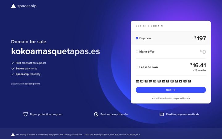 Screenshot of kokoamasquetapas.es
