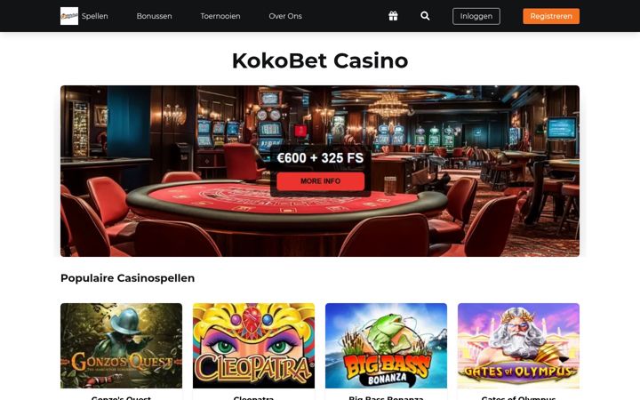 Skærmbillede af kokobetcasinonl.nl