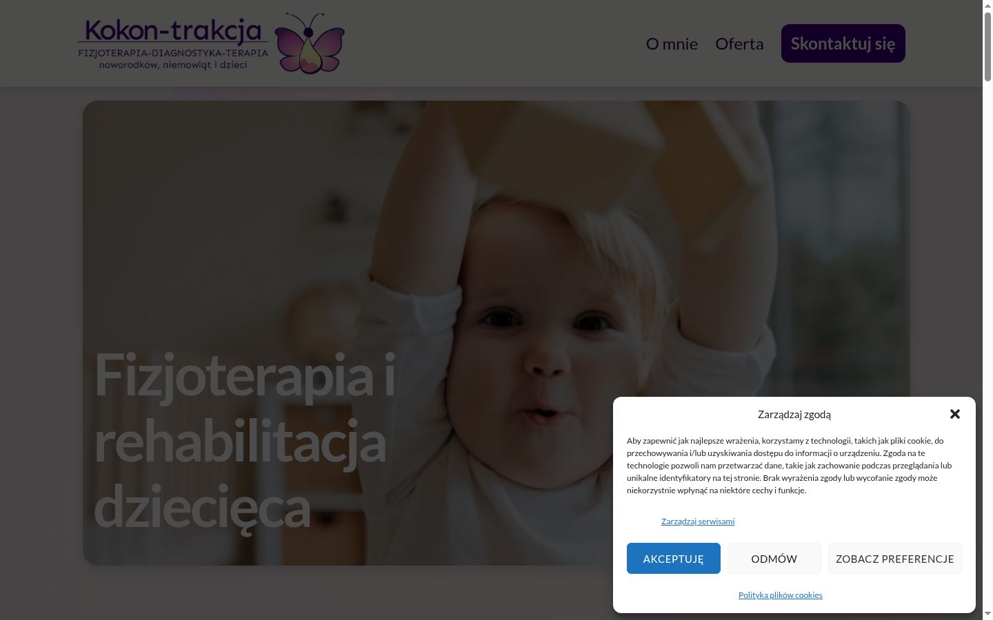 Zrzut ekranu banera zgody wyświetlanego przed jakąkolwiek interakcją