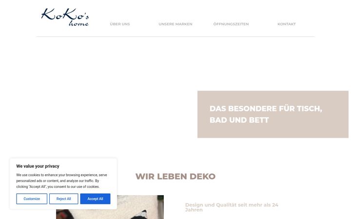 Screenshot of kokos-home-bocholt.de