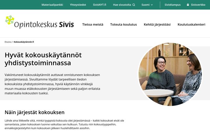 Screenshot of kokouskaytannot.fi