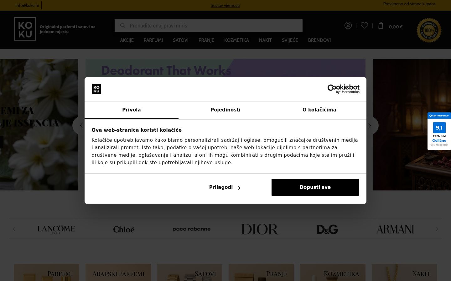 Capture d'écran de la bannière de consentement affichée avant toute interaction