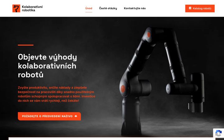 Screenshot of kolaborativni-robot.cz