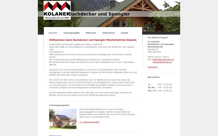 Screenshot of kolanek-dach.at