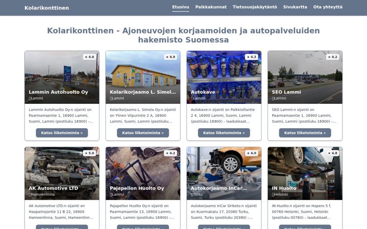Screenshot of kolarikonttinen.fi