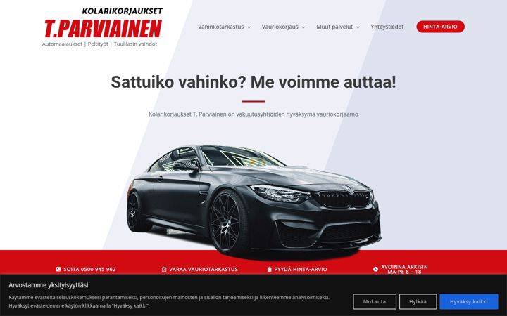Screenshot of kolarikorjauksettparviainen.fi