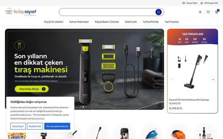 Screenshot of kolaysepet.com.tr
