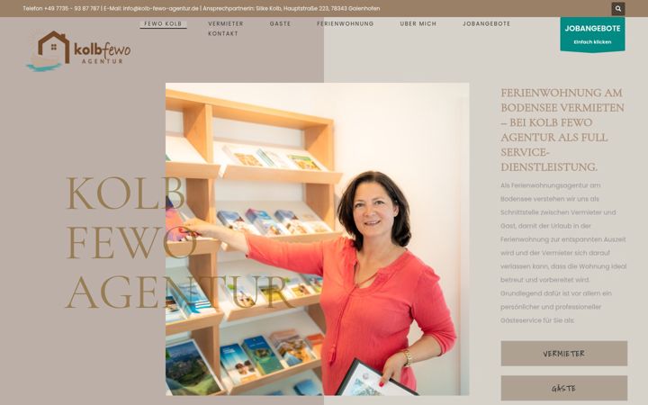 Screenshot of kolb-fewo-agentur.de