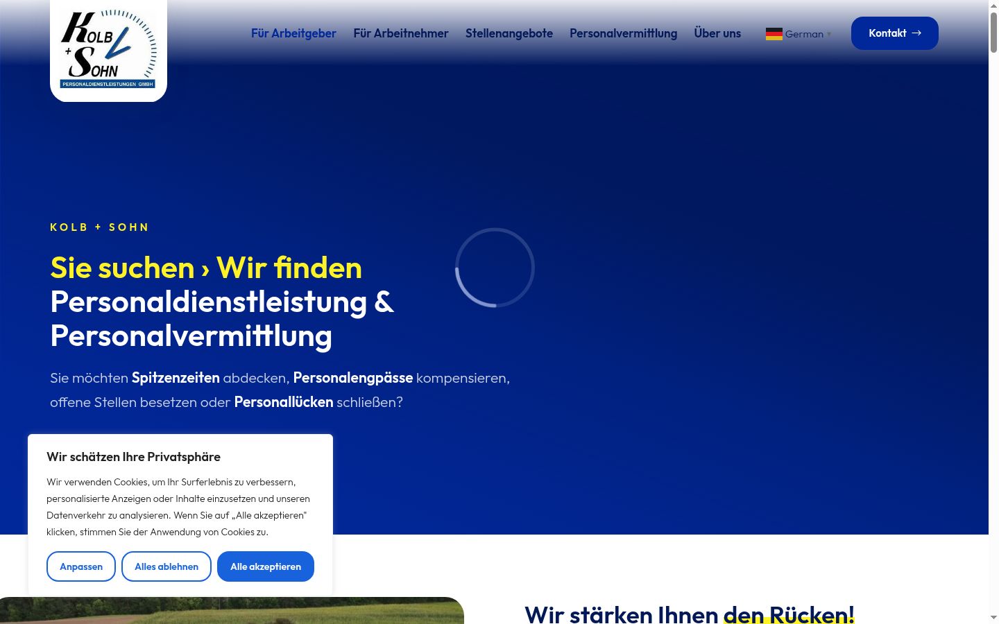 Screenshot del banner di consenso mostrato prima di qualsiasi interazione