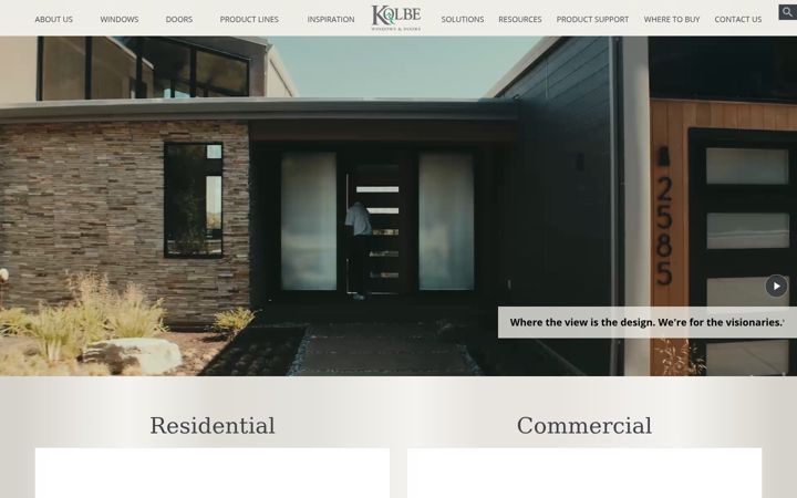 Screenshot of kolbewindows.com