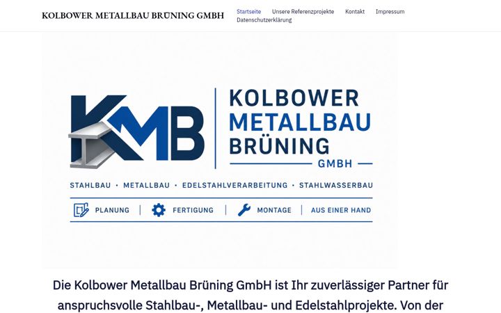 Screenshot of kolbower-metallbau.de