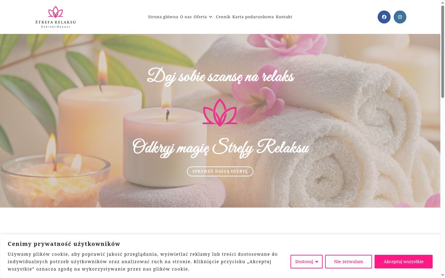 Screenshot del banner di consenso mostrato prima di qualsiasi interazione