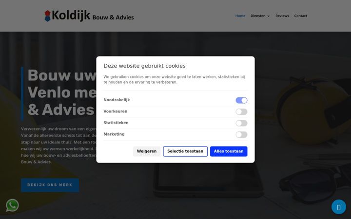 Screenshot of koldijkbouwenadvies.nl