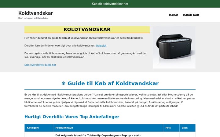 Screenshot of koldtvandskar.com