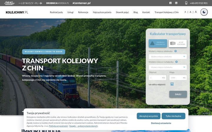 Screenshot of kolejchiny.pl