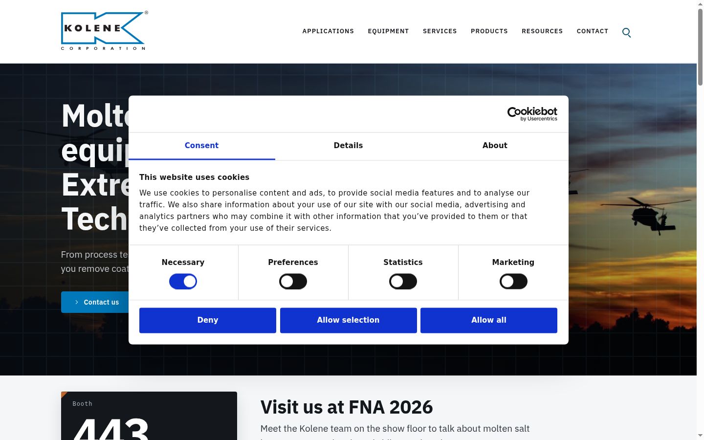 Screenshot of the consent banner shown before any interaction