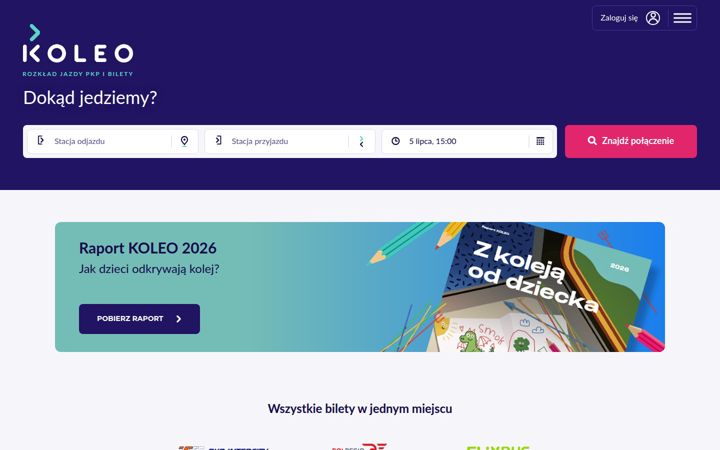 Skærmbillede af koleo.pl