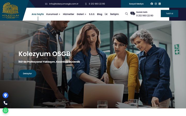 Screenshot of kolezyumosgb.com.tr
