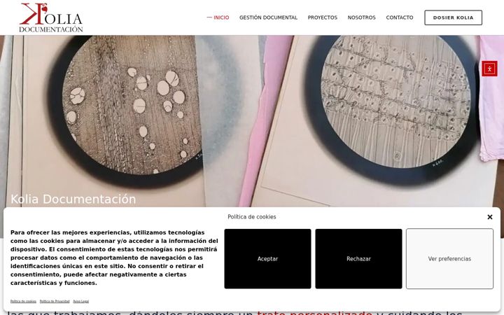 Screenshot of koliadocumentacion.com