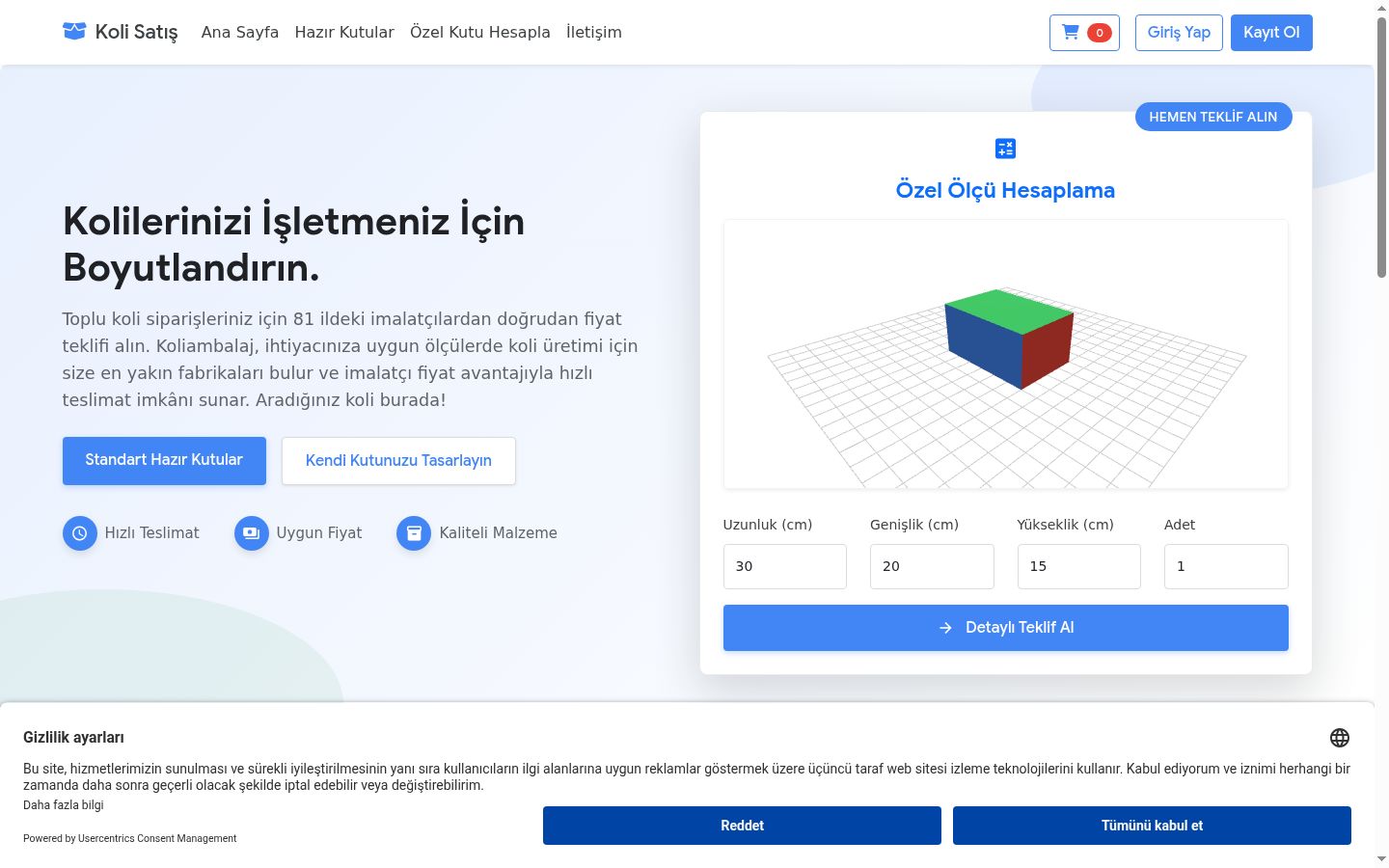 Screenshot del banner di consenso mostrato prima di qualsiasi interazione