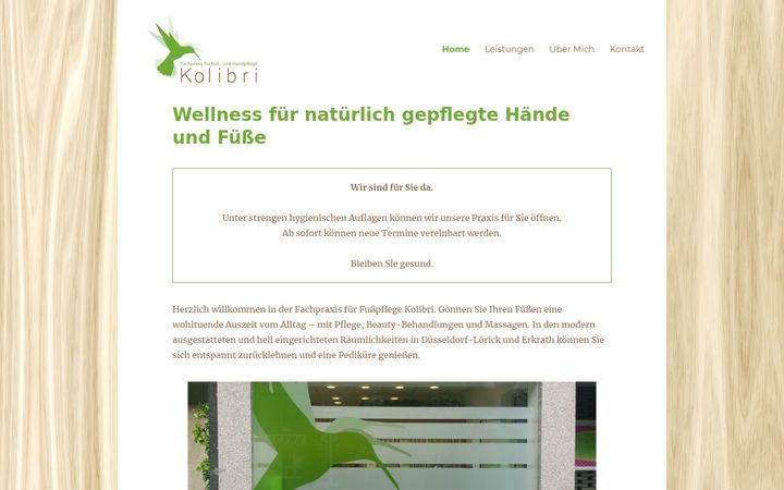 Screenshot of kolibri-fusspflege.de