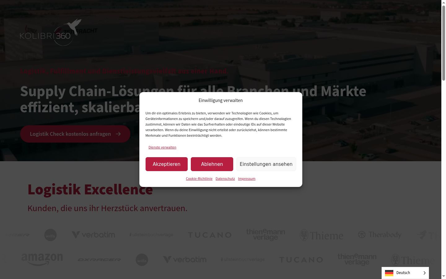 Zrzut ekranu banera zgody wyświetlanego przed jakąkolwiek interakcją