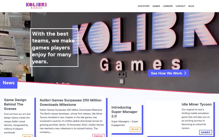 Screenshot του kolibrigames.com