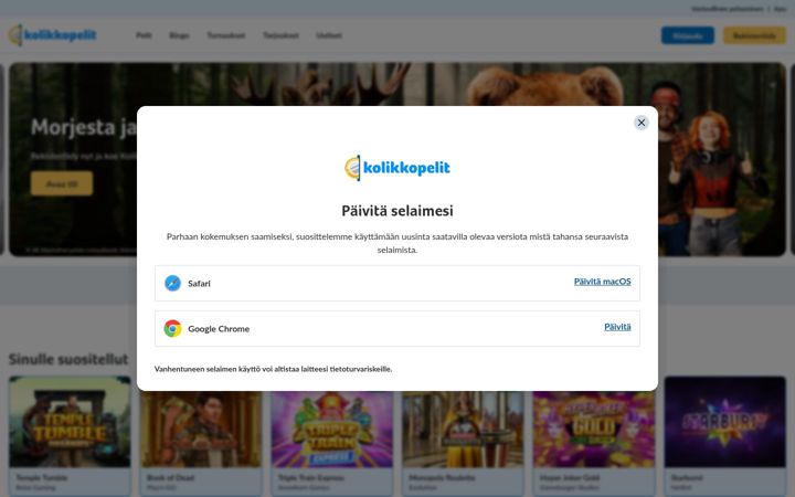 Screenshot of kolikkopelit.com