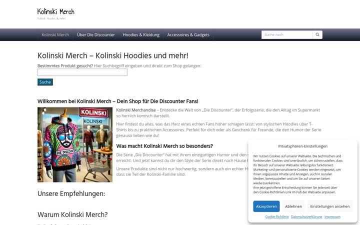 Screenshot of kolinski-merch.de