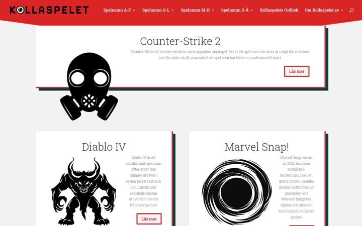 Screenshot of kollaspelet.se